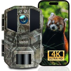 WOLFANG Wildlife Camera 64MP 4K HD, WiFi Bluetooth Trail Camera, Hunting Camera with Night Vision Motion Activated, IP66 Waterproof, 0.1s Trigger Time for Wildlife Recording、Indoor Monitoring WOLFANG Wildlife Camera 64MP 4K HD, WiFi Bluetooth Trail Camera, Hunting Camera with Night Vision Motion Activated, IP66 Waterproof, 0.1s Trigger Time for Wildlife Recording、Indoor Monitoring
