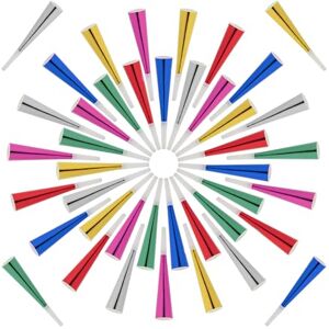 Relaxdays Blowers, Set of 114, Kids Party Whistles, Noisemakers for Birthdays & NYE, Paper Horns, Multicoloured, Plastic, 3.5 x 20 cm Relaxdays Blowers, Set of 114, Kids Party Whistles, Noisemakers for Birthdays & NYE, Paper Horns, Multicoloured, Plastic, 3.5 x 20 cm