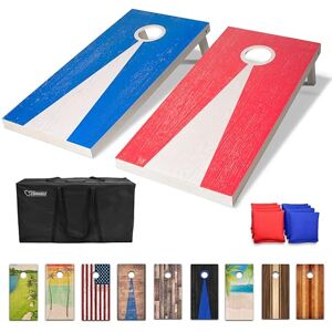GoSports 4 x 2 ft Regulation Size Wood Cornhole Board Set Light Wood Design, Includes 2 Boards, 8 Bean Bags, Carrying Case and Game Rules GoSports 4 x 2 ft Regulation Size Wood Cornhole Board Set Light Wood Design, Includes 2 Boards, 8 Bean Bags, Carrying Case and Game Rules