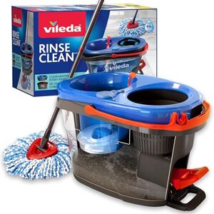 Vileda RinseClean Spin Mop System, Separates clean and dirty water, Effortless wringing, Microfibre mop and bucket set Vileda RinseClean Spin Mop System, Separates clean and dirty water, Effortless wringing, Microfibre mop and bucket set