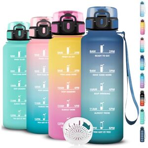 Grsta 1.5L Water Bottle Gym Water Bottle Leakless Motivational Water Bottles Easy Clean Sports Bottle Graduated Bottle with Filter Water Bottles for Camping Fitness Yoga Grsta 1.5L Water Bottle Gym Water Bottle Leakless Motivational Water Bottles Easy Clean Sports Bottle Graduated Bottle with Filter Water Bottles for Camping Fitness Yoga