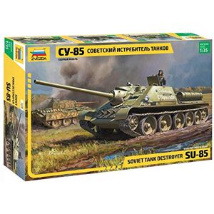 Zvezda 1/35 SU-85 Self Propelled Gun Plastic Tank Model Kit, Plastic Model Kit (Disassembled), 312 Piece, Plastic Zvezda 1/35 SU-85 Self Propelled Gun Plastic Tank Model Kit, Plastic Model Kit (Disassembled), 312 Piece, Plastic