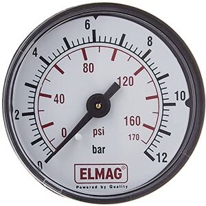 ELMAG 42221 Compressed Air Pressure Gauge 50 mm 0-10 Bar with External Thread Rear 1/8 Inch ELMAG 42221 Compressed Air Pressure Gauge 50 mm 0-10 Bar with External Thread Rear 1/8 Inch