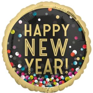 amscan Jumbo HNY Colorful Confetti Foil Balloon P32 Packaged 28" x 28", 4378275 amscan Jumbo HNY Colorful Confetti Foil Balloon P32 Packaged 28" x 28", 4378275