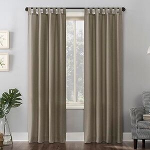 No. 918 Trevor 2-Pack Heathered Texture Semi-Sheer Tab Top Curtain Panel Pair, 40" x 63", Barley No. 918 Trevor 2-Pack Heathered Texture Semi-Sheer Tab Top Curtain Panel Pair, 40" x 63", Barley