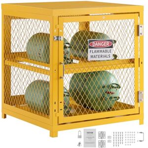 VEVOR Horizontal Cylinder Storage Cabinet,31.02x30.04x35 inch Propane Storage Cage, Yellow Powder Coat Finish, for Freon, Gases, Oxygen, Nitrogen VEVOR Horizontal Cylinder Storage Cabinet,31.02x30.04x35 inch Propane Storage Cage, Yellow Powder Coat Finish, for Freon, Gases, Oxygen, Nitrogen