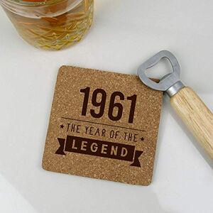 eBuyGB Drinks Mat, Placemat Engraved Square Coaster-1961 Year of The Legend Design-60th Birthday, Men-Sixtieth Gift for Dad, Uncle, Brother, Cork eBuyGB Drinks Mat, Placemat Engraved Square Coaster-1961 Year of The Legend Design-60th Birthday, Men-Sixtieth Gift for Dad, Uncle, Brother, Cork