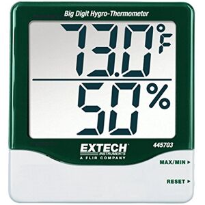 Extech 445703 Big Digit Indoor Humidity & Temperature Meter, Digital Hygrometer Thermometer with Min/Max & Alarm for Home, Office, Greenhouse Extech 445703 Big Digit Indoor Humidity & Temperature Meter, Digital Hygrometer Thermometer with Min/Max & Alarm for Home, Office, Greenhouse