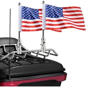 Gdcreestar RONGZHI 2 Pack Motorcycle Flagpole Mount and American USA Flag 6x9 Inch Foldable 90° Flag Pole Holder Bracket Fit for 1/2'' Luggage Rack Harley Touring Spring Honda Goldwing etc. Gdcreestar RONGZHI 2 Pack Motorcycle Flagpole Mount and American USA Flag 6x9 Inch Foldable 90° Flag Pole Holder Bracket Fit for 1/2'' Luggage Rack Harley Touring Spring Honda Goldwing etc.