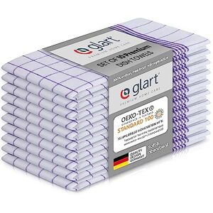 Glart 48KV2 10-piece set of dish towels kitchen towels dish cloths kitchen cloths, 50x70 cm, 100% cotton Oeko-TEX, checkered, pre-washed, purple check Glart 48KV2 10-piece set of dish towels kitchen towels dish cloths kitchen cloths, 50x70 cm, 100% cotton Oeko-TEX, checkered, pre-washed, purple check