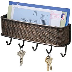 InterDesign iDesign Twillo Key Holder for Wall, Wall Mounted Rack for Keys and Letters, Made of Robust Metal, Bronze InterDesign iDesign Twillo Key Holder for Wall, Wall Mounted Rack for Keys and Letters, Made of Robust Metal, Bronze