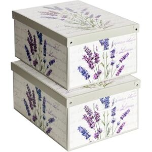 Lavatelli Collection – Set of 2 Lavender Scented Decorative Storage Boxes – Cardboard Boxes with Lids and Handles – Ideal for Clothes, Toys, Accessories, Home Organisation Lavatelli Collection – Set of 2 Lavender Scented Decorative Storage Boxes – Cardboard Boxes with Lids and Handles – Ideal for Clothes, Toys, Accessories, Home Organisation