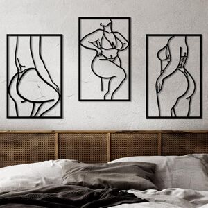 Hanah Home Stylish Black Decorative Metal Wall Accessory (3 Pieces) 100% Metal, 1.5 mm Thick 47 x 70 cm & 43 x 70 cm Perfect for Modern Home Decor Hanah Home Stylish Black Decorative Metal Wall Accessory (3 Pieces) 100% Metal, 1.5 mm Thick 47 x 70 cm & 43 x 70 cm Perfect for Modern Home Decor