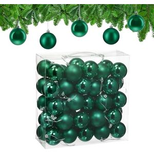 Relaxdays Christmas Baubles, Set of 50, Festive Tree Ornaments, D: 6 cm, Holiday Decorations, Matte & Shiny, Dark Green Relaxdays Christmas Baubles, Set of 50, Festive Tree Ornaments, D: 6 cm, Holiday Decorations, Matte & Shiny, Dark Green