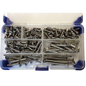 AHC K-10074 430 Piece No 6 Stainless Steel Pozi Countersunk Self Tapping Screws Assorted Lengths, Grey, No.6 (3.5mm), Set of 430 AHC K-10074 430 Piece No 6 Stainless Steel Pozi Countersunk Self Tapping Screws Assorted Lengths, Grey, No.6 (3.5mm), Set of 430