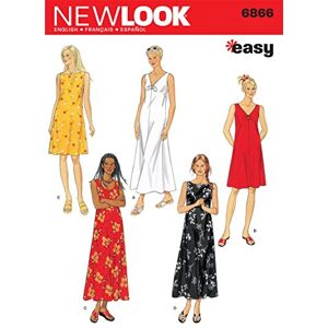 New Look Sewing Pattern 6866: Misses Dresses, Size A, Cotton, White, A (S-M-L-XL) New Look Sewing Pattern 6866: Misses Dresses, Size A, Cotton, White, A (S-M-L-XL)
