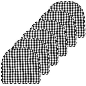 Sweet Home Collection Chair Cushion Memory Foam Pads Tufted Slip Non Skid Rubber Back U-Shaped 17" x 16" Seat Cover, 6 Pack, Checkered Black/White, Pack of 6 Sweet Home Collection Chair Cushion Memory Foam Pads Tufted Slip Non Skid Rubber Back U-Shaped 17" x 16" Seat Cover, 6 Pack, Checkered Black/White, Pack of 6