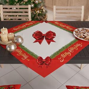 PETTI Artigiani Italiani Christmas Centerpiece, Christmas Kitchen Table Centerpiece, 90x90 cm Centerpiece Runner, Red Bow Centerpiece, 100% Made in Italy PETTI Artigiani Italiani Christmas Centerpiece, Christmas Kitchen Table Centerpiece, 90x90 cm Centerpiece Runner, Red Bow Centerpiece, 100% Made in Italy