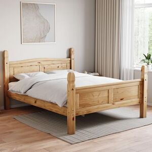 Vida Designs Corona Double Bed Frame, 4 ft 6 in, High Foot End, Made from Distressed Waxed Pine, Solid Wood, Beige, 110 x 149 x 207 cm Vida Designs Corona Double Bed Frame, 4 ft 6 in, High Foot End, Made from Distressed Waxed Pine, Solid Wood, Beige, 110 x 149 x 207 cm