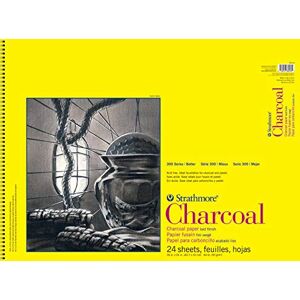 Strathmore Pro-Art Charcoal Spiral Paper Pad 18 x inch, 24 Sheets, Black, 18x24 Strathmore Pro-Art Charcoal Spiral Paper Pad 18 x inch, 24 Sheets, Black, 18x24