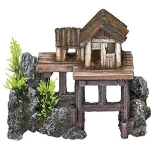 Nobby Wooden House with Plants Aquarium Ornaments, 15.5 x 8 x 12 cm Nobby Wooden House with Plants Aquarium Ornaments, 15.5 x 8 x 12 cm