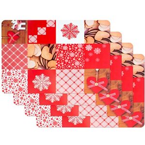 Venilia Red Mountauin Love Dining Room Place Mats Set of 4 Wipeable Polypropylene Food Safe 45 x 30 cm Set of 4 59065 Venilia Red Mountauin Love Dining Room Place Mats Set of 4 Wipeable Polypropylene Food Safe 45 x 30 cm Set of 4 59065