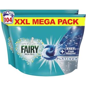 Fairy Non Bio Platinum PODS® Washing Liquid Capsules, 104 Washes (52x2), With Extra Stain Removal Fairy Non Bio Platinum PODS® Washing Liquid Capsules, 104 Washes (52x2), With Extra Stain Removal