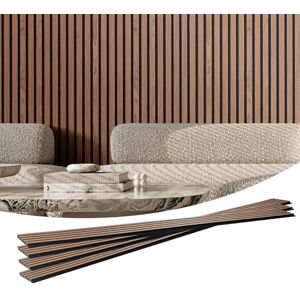 VEVOR Wood Slat Acoustic Panels, 7.9 x 94.5 inch, MDF Accent Wooden Wall Panels for Modern Interior Wall, Faux Wood Wall Board Panels for Stylish Decor and Noise Reduction, Walnut VEVOR Wood Slat Acoustic Panels, 7.9 x 94.5 inch, MDF Accent Wooden Wall Panels for Modern Interior Wall, Faux Wood Wall Board Panels for Stylish Decor and Noise Reduction, Walnut