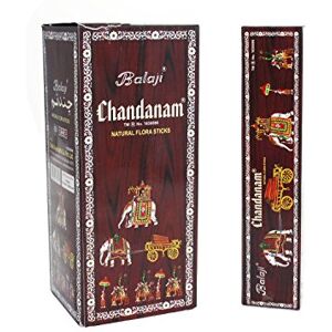 Balaji Chandanam Sandalwood Natural Flora Incense Sticks, (12 units x 15 sticks), Brown, 11 x 9.7 x 25 cm Balaji Chandanam Sandalwood Natural Flora Incense Sticks, (12 units x 15 sticks), Brown, 11 x 9.7 x 25 cm