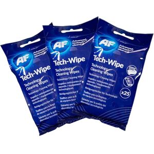 AF Tech Wipes 3 Packs of 25 Pre Moistened Screen, Phone & Technology Cleaning Wipes MTW025P AF Tech Wipes 3 Packs of 25 Pre Moistened Screen, Phone & Technology Cleaning Wipes MTW025P