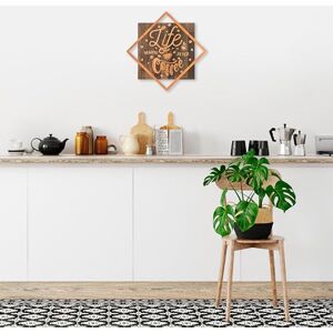 Wallity Elegant Decorative Wooden Wall Accessory, 54 x 54 cm, Walnut & Copper, 50% Wood (3 cm) & 50% Metal (1.5 mm), Wall Mountable, Unique Design Wallity Elegant Decorative Wooden Wall Accessory, 54 x 54 cm, Walnut & Copper, 50% Wood (3 cm) & 50% Metal (1.5 mm), Wall Mountable, Unique Design