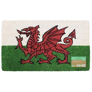 JVL Cymru Welsh Dragon Wales welcome coir coconut door mat 30 x 60cm home caravan office JVL Cymru Welsh Dragon Wales welcome coir coconut door mat 30 x 60cm home caravan office