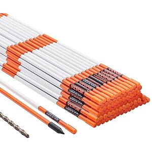 VEVOR Driveway Markers, 100PCS 48 inch, 0.31 inch Diameter, Orange Fiberglass Poles Snow Stakes with Reflective Tape, 12" Steel Drill Bit & Protection Gloves for Parking Lots, Walkways Easy Visibility VEVOR Driveway Markers, 100PCS 48 inch, 0.31 inch Diameter, Orange Fiberglass Poles Snow Stakes with Reflective Tape, 12" Steel Drill Bit & Protection Gloves for Parking Lots, Walkways Easy Visibility