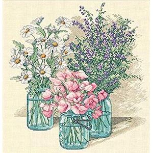 Dimensions "Wildflower Trio Counted Cross Stitch Kit, Multi-Colour Dimensions "Wildflower Trio Counted Cross Stitch Kit, Multi-Colour