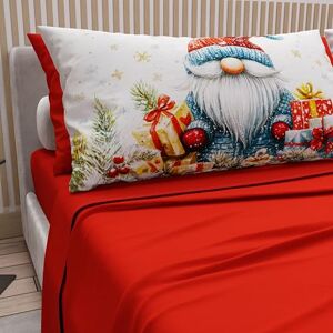 PETTI Artigiani Italiani PETTI Italian Artisans Cotton Sheets with Christmas Digital Print Pillowcases, Christmas Double Sheets, Christmas Double Bed Set, Xmas 14 Red, 100% Made in Italy PETTI Artigiani Italiani PETTI Italian Artisans Cotton Sheets with Christmas Digital Print Pillowcases, Christmas Double Sheets, Christmas Double Bed Set, Xmas 14 Red, 100% Made in Italy