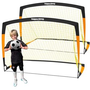 Happy Jump Football Goal Pop Up Football Net Post for Garden Training Festive Gift -7'x5'(Black+Orange) -2 Pack Happy Jump Football Goal Pop Up Football Net Post for Garden Training Festive Gift -7'x5'(Black+Orange) -2 Pack