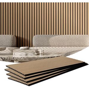 VEVOR Wood Slat Acoustic Panels, 23.6 x 47.2 inch, MDF Accent Wooden Wall Panels for Modern Interior Wall Decor, Faux Wood Wall Board Panels for Noise Reduction, Light Oak VEVOR Wood Slat Acoustic Panels, 23.6 x 47.2 inch, MDF Accent Wooden Wall Panels for Modern Interior Wall Decor, Faux Wood Wall Board Panels for Noise Reduction, Light Oak