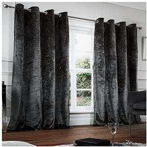 GC GAVENO CAVAILIA Crushed Velvet Eyelet Curtains Ring Top Drapery Tie Backs, Easy Care Glamorous Panels, Charcoal, 66X72 Inch GC GAVENO CAVAILIA Crushed Velvet Eyelet Curtains Ring Top Drapery Tie Backs, Easy Care Glamorous Panels, Charcoal, 66X72 Inch