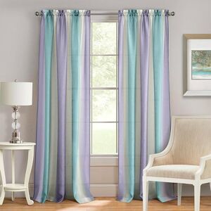 ACHIM Spectrum Rod Pocket Panel Window Curtain 50 Inch Width, 84 Inch Length Lilac/Turquoise, Semi-Sheer & Machine Washable Soft Polyester Drapes for Bedroom Living & Dining Room by Home Decor ACHIM Spectrum Rod Pocket Panel Window Curtain 50 Inch Width, 84 Inch Length Lilac/Turquoise, Semi-Sheer & Machine Washable Soft Polyester Drapes for Bedroom Living & Dining Room by Home Decor