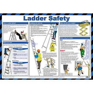 Safety First Aid Group Ladder Safety Poster, A2, Laminated Safety First Aid Group Ladder Safety Poster, A2, Laminated
