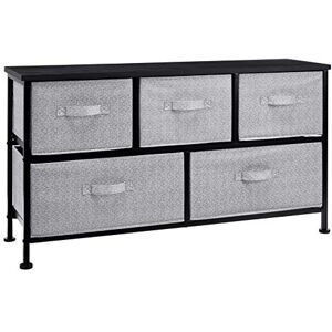 Amazon Basics Extra Wide Fabric 5-Drawer Storage Organizer Unit for Closet, Black Amazon Basics Extra Wide Fabric 5-Drawer Storage Organizer Unit for Closet, Black