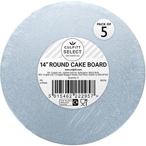 Culpitt Select 14" Cake Boards, Round, 12mm Thick Lightweight Cake Plate For Celebration Cakes, Birthday Treats, Cupcakes, and More! Strong, 14 Inch, Pack Of 5 Culpitt Select 14" Cake Boards, Round, 12mm Thick Lightweight Cake Plate For Celebration Cakes, Birthday Treats, Cupcakes, and More! Strong, 14 Inch, Pack Of 5