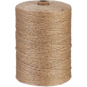 Relaxdays Natural Rope, Jute, Plant, Twine, Handicraft, Garden Decorations, Hessian Thread, 2 mm Thick, 400 m Long, 15 x 11 cm Relaxdays Natural Rope, Jute, Plant, Twine, Handicraft, Garden Decorations, Hessian Thread, 2 mm Thick, 400 m Long, 15 x 11 cm