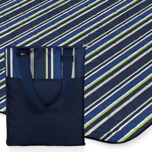 PICNIC TIME ONIVA a brand Vista Outdoor Picnic Blanket & Tote Beach Blanket Camping Blanket, (Blue Stripe Pattern with Navy Blue Exterior) PICNIC TIME ONIVA a brand Vista Outdoor Picnic Blanket & Tote Beach Blanket Camping Blanket, (Blue Stripe Pattern with Navy Blue Exterior)