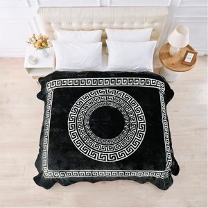 GC GAVENO CAVAILIA Fleece Throw Blanket Soft Fluffy Polyester Blanket For Bed, Sofa, and Couch Double (150x200 Cm) Easycare, Anti Allergic Throw Stylish Greek Blankets for Adults Black GC GAVENO CAVAILIA Fleece Throw Blanket Soft Fluffy Polyester Blanket For Bed, Sofa, and Couch Double (150x200 Cm) Easycare, Anti Allergic Throw Stylish Greek Blankets for Adults Black