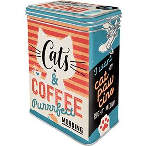 Nostalgic-Art Retro Aroma Tin 1.3 Litre Cats & Coffee Gift Idea for Cat Owners Tin Tin with Aroma Lid Vintage Design Nostalgic-Art Retro Aroma Tin 1.3 Litre Cats & Coffee Gift Idea for Cat Owners Tin Tin with Aroma Lid Vintage Design