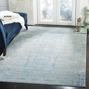 Safavieh Metro-Mod Rug for Living Room, Dining Room, Bedroom Mystique Collection, Short Pile, in Light Blue and Multi, 122 X 183 cm Safavieh Metro-Mod Rug for Living Room, Dining Room, Bedroom Mystique Collection, Short Pile, in Light Blue and Multi, 122 X 183 cm