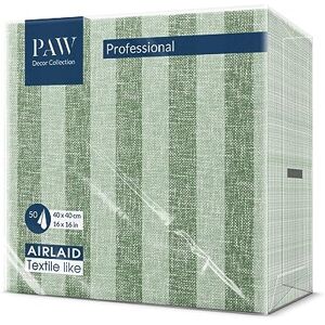 PAW Decor Collection PAW Napkins Made of airlaid Fabric-Like (40 x 40 cm) I 50 Pieces I Ideal for Wedding, Baptism, Communion, Birthday I Fabric-Like Napkins Nature, Green, Stripes I Color: Linen Stripes greenen PAW Decor Collection PAW Napkins Made of airlaid Fabric-Like (40 x 40 cm) I 50 Pieces I Ideal for Wedding, Baptism, Communion, Birthday I Fabric-Like Napkins Nature, Green, Stripes I Color: Linen Stripes greenen