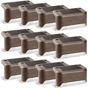 GIGALUMI Solar Deck Lights 12 Pcs Step Lights Bronze Solar Fence Lights Waterproof for Outdoor Pathway, Yard, Patio, Stairs, Step and Fences. (Bronze, Warm White) GIGALUMI Solar Deck Lights 12 Pcs Step Lights Bronze Solar Fence Lights Waterproof for Outdoor Pathway, Yard, Patio, Stairs, Step and Fences. (Bronze, Warm White)