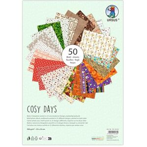 Ursus Cosy Days 7810005 Photo Card, 50 Sheets, Approx. 23 x 33 cm, 300 g/m², Printed on Both Sides with 25 Different Designs, Made of Fresh Cellulose, for Versatile Crafts Ursus Cosy Days 7810005 Photo Card, 50 Sheets, Approx. 23 x 33 cm, 300 g/m², Printed on Both Sides with 25 Different Designs, Made of Fresh Cellulose, for Versatile Crafts